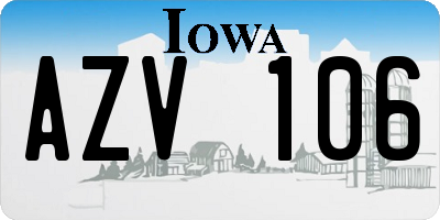 IA license plate AZV106