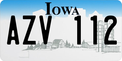 IA license plate AZV112