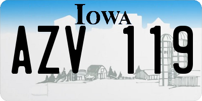 IA license plate AZV119