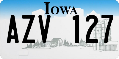 IA license plate AZV127