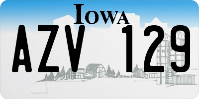IA license plate AZV129
