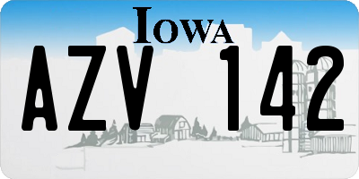 IA license plate AZV142