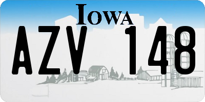 IA license plate AZV148