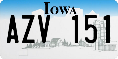 IA license plate AZV151