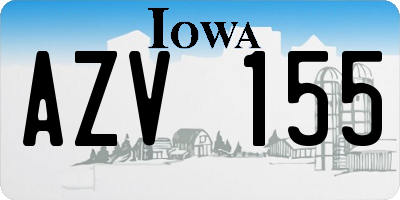 IA license plate AZV155