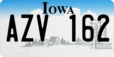IA license plate AZV162