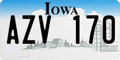 IA license plate AZV170