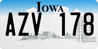 IA license plate AZV178