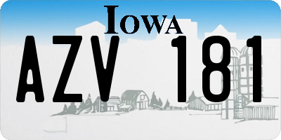 IA license plate AZV181
