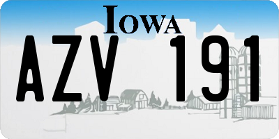 IA license plate AZV191