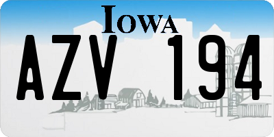 IA license plate AZV194