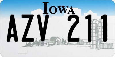 IA license plate AZV211