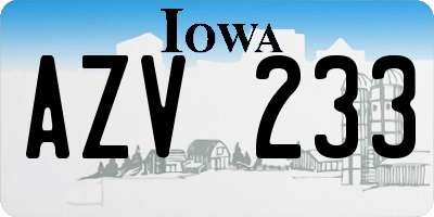 IA license plate AZV233