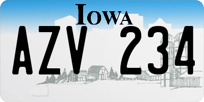 IA license plate AZV234