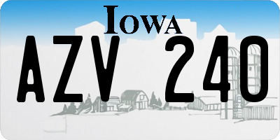IA license plate AZV240