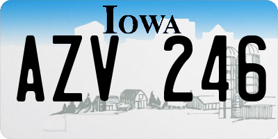 IA license plate AZV246