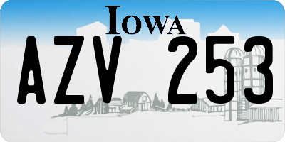 IA license plate AZV253