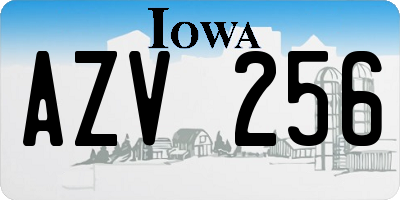 IA license plate AZV256