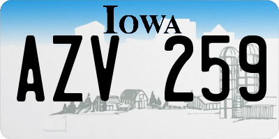 IA license plate AZV259