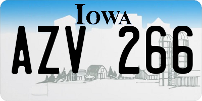 IA license plate AZV266