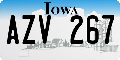 IA license plate AZV267