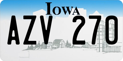 IA license plate AZV270