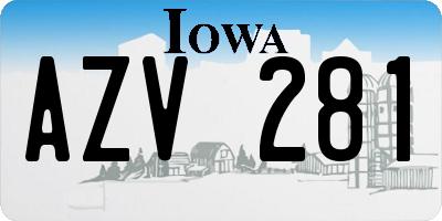 IA license plate AZV281