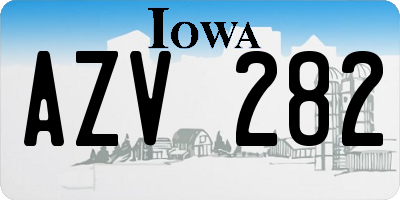 IA license plate AZV282