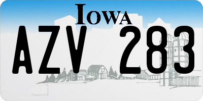 IA license plate AZV283