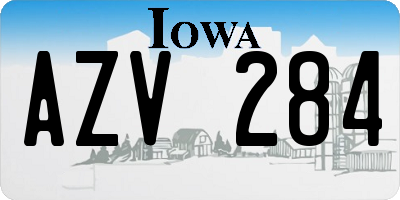 IA license plate AZV284