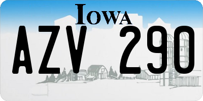 IA license plate AZV290