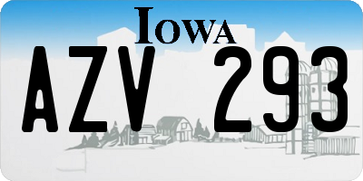 IA license plate AZV293