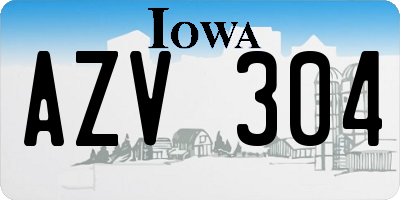 IA license plate AZV304