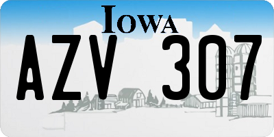 IA license plate AZV307
