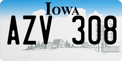 IA license plate AZV308