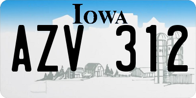 IA license plate AZV312