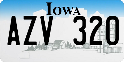 IA license plate AZV320