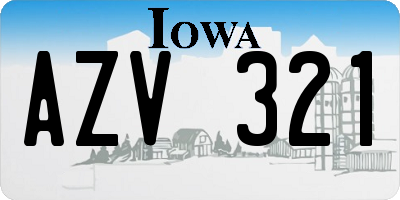 IA license plate AZV321