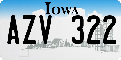 IA license plate AZV322
