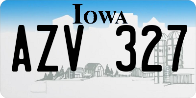 IA license plate AZV327