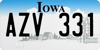 IA license plate AZV331