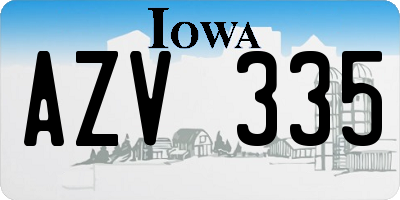 IA license plate AZV335
