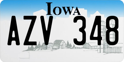 IA license plate AZV348