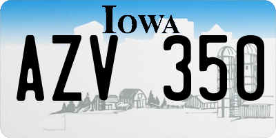 IA license plate AZV350