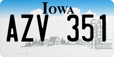 IA license plate AZV351