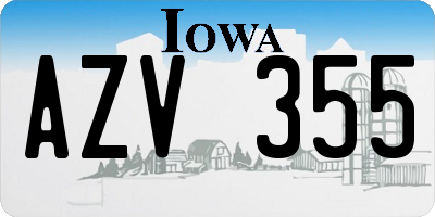 IA license plate AZV355
