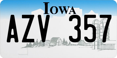 IA license plate AZV357