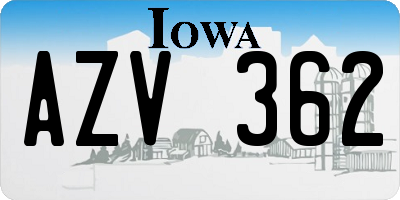 IA license plate AZV362