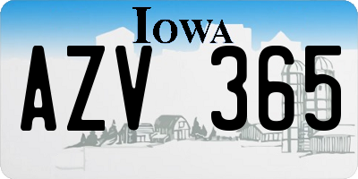 IA license plate AZV365