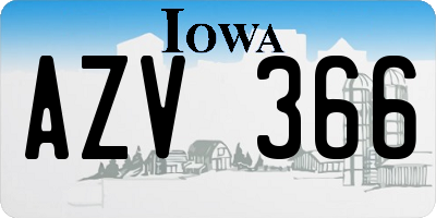 IA license plate AZV366